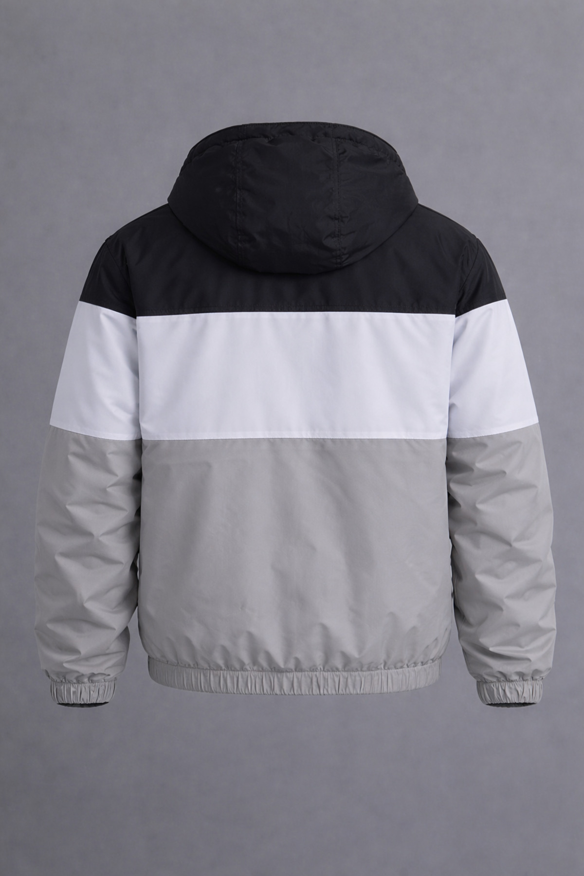 DAMGA JEANS  Erkek Trend Desenli Gri Fermuarlı Yağmurluk - Görsel 6