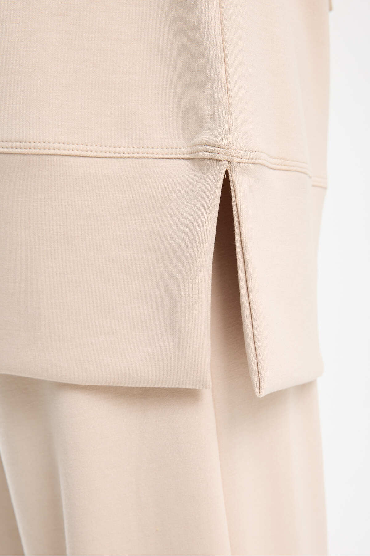 Kadın Premium Modal Kumaş Basic Tunik Takım – Rahat Kesim İkili Tesettür Takım - Bej