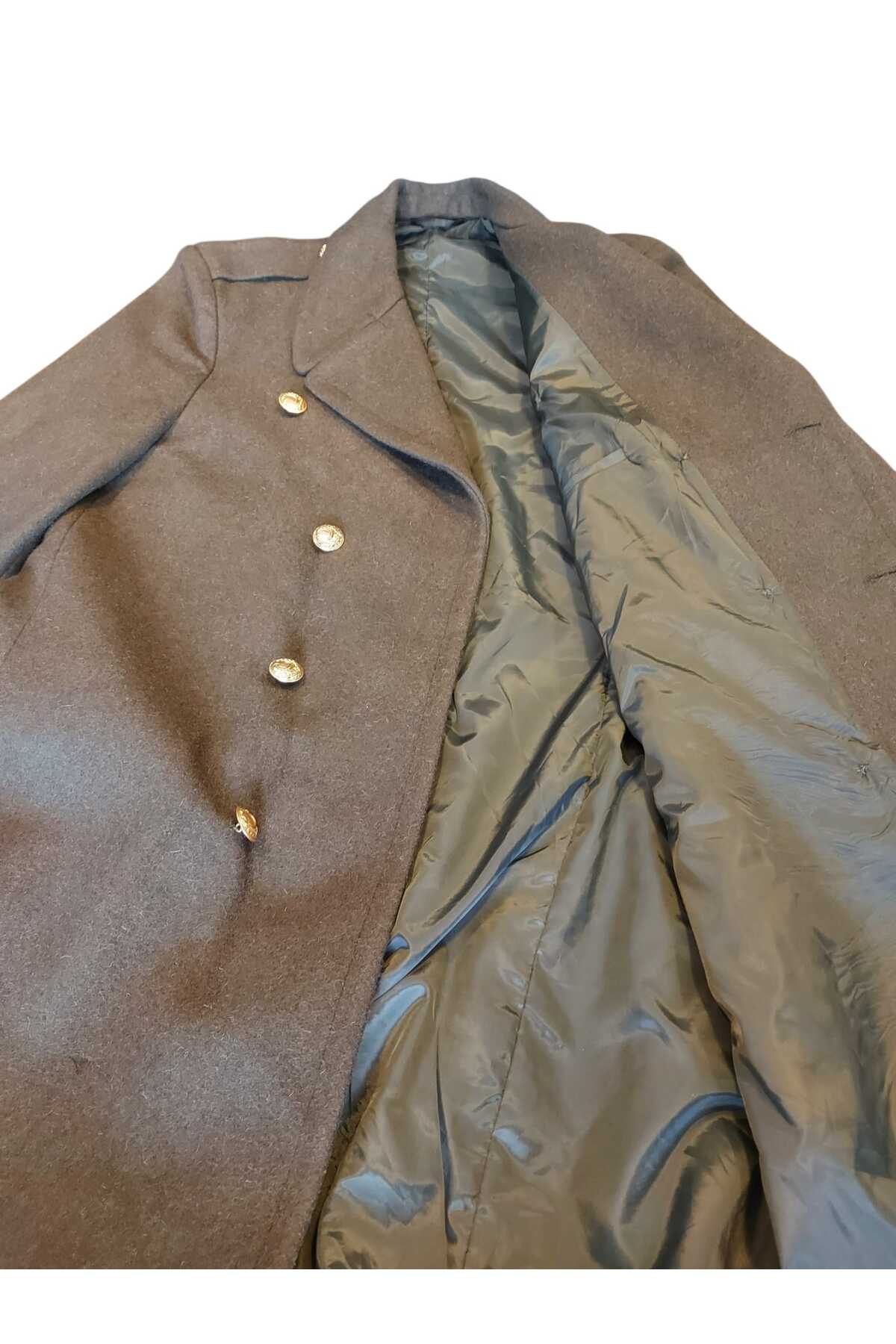 kho military design Türk Ordusu Yün Kaput Sb. (Apoletli) (48-B/ M-L Beden) Sıfır Ürün (Arka Kısmı Düz Model) görsel 4
