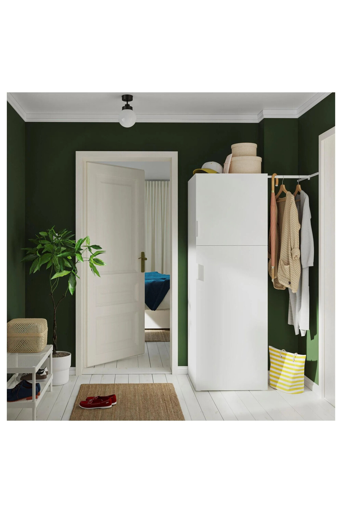 IKEA Beyaz Fonksiyonel Kapaklı Gardırop 107x57x181 cm - Fiyatı
