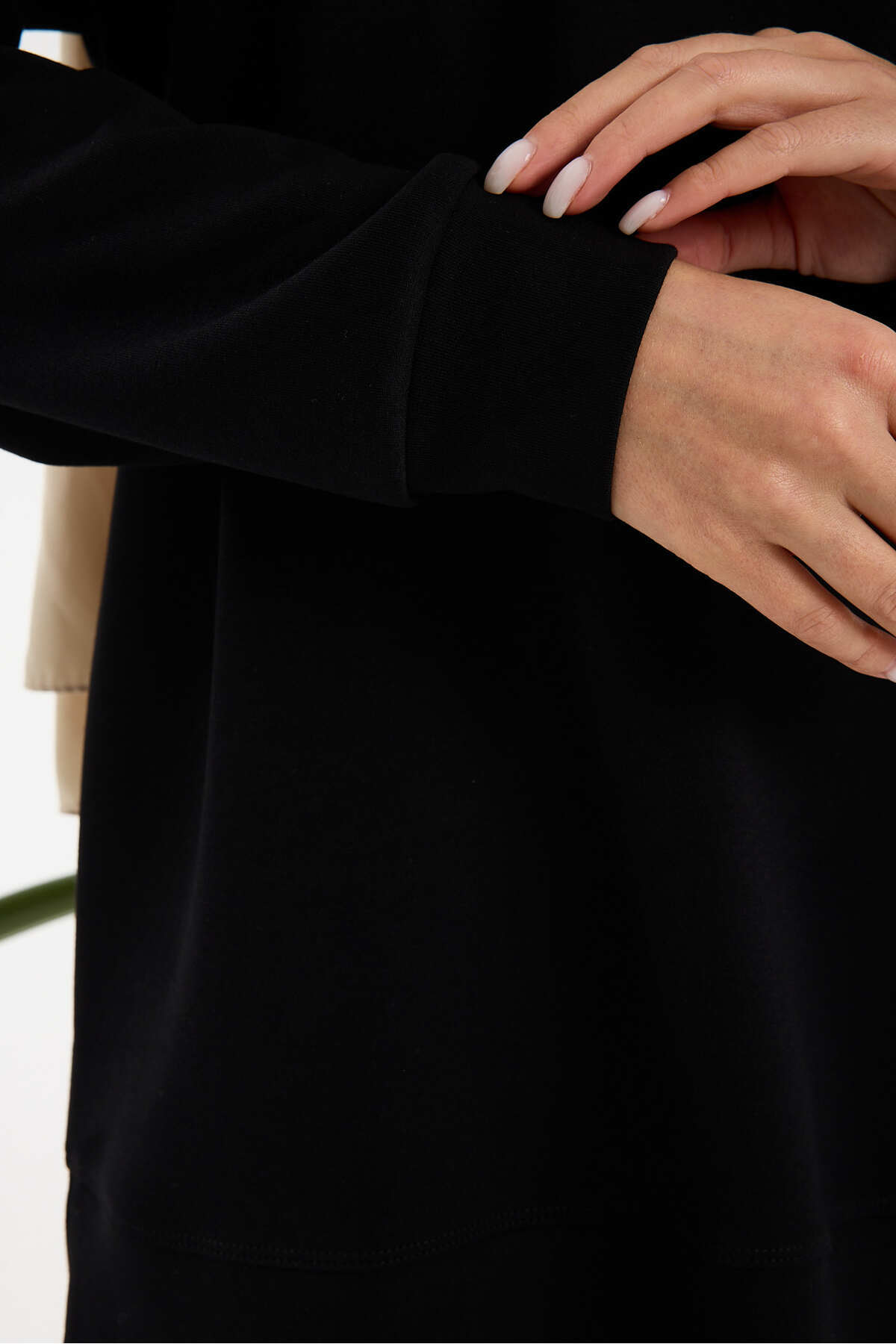 Kadın Premium Modal Kumaş Basic Tunik Takım – Rahat Kesim İkili Tesettür Takım - Siyah
