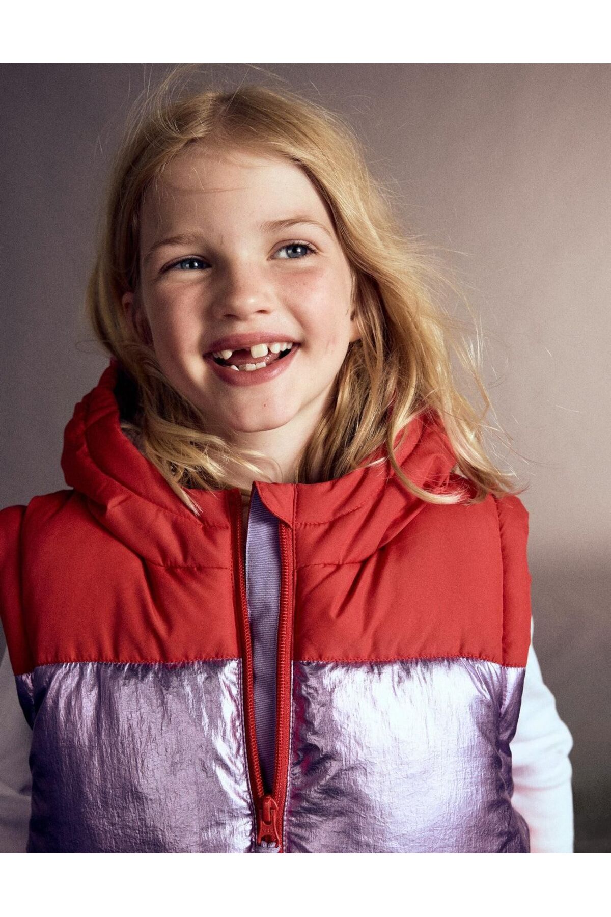 Next Baby Boden Red Metallic 2-in-1 Fleece Lined Jacket fotoğrafı 3 (önizleme)