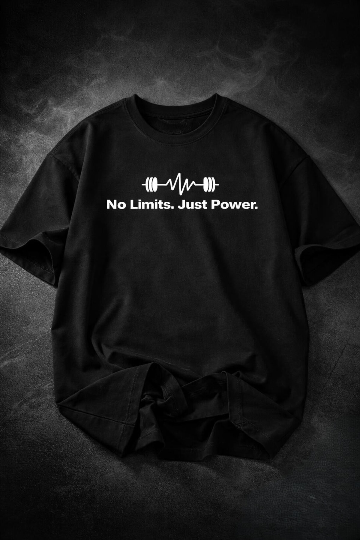 Oceanwear No Limits. Just Power.” Halter Letter Printed Short Sleeve Black Tshirt - Unisex