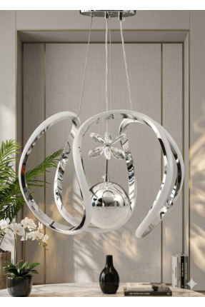 Lzy Avize Store Tek Toplu Amissos Krom Avize Salon, Yemek Masası, Mutfak, Ant...