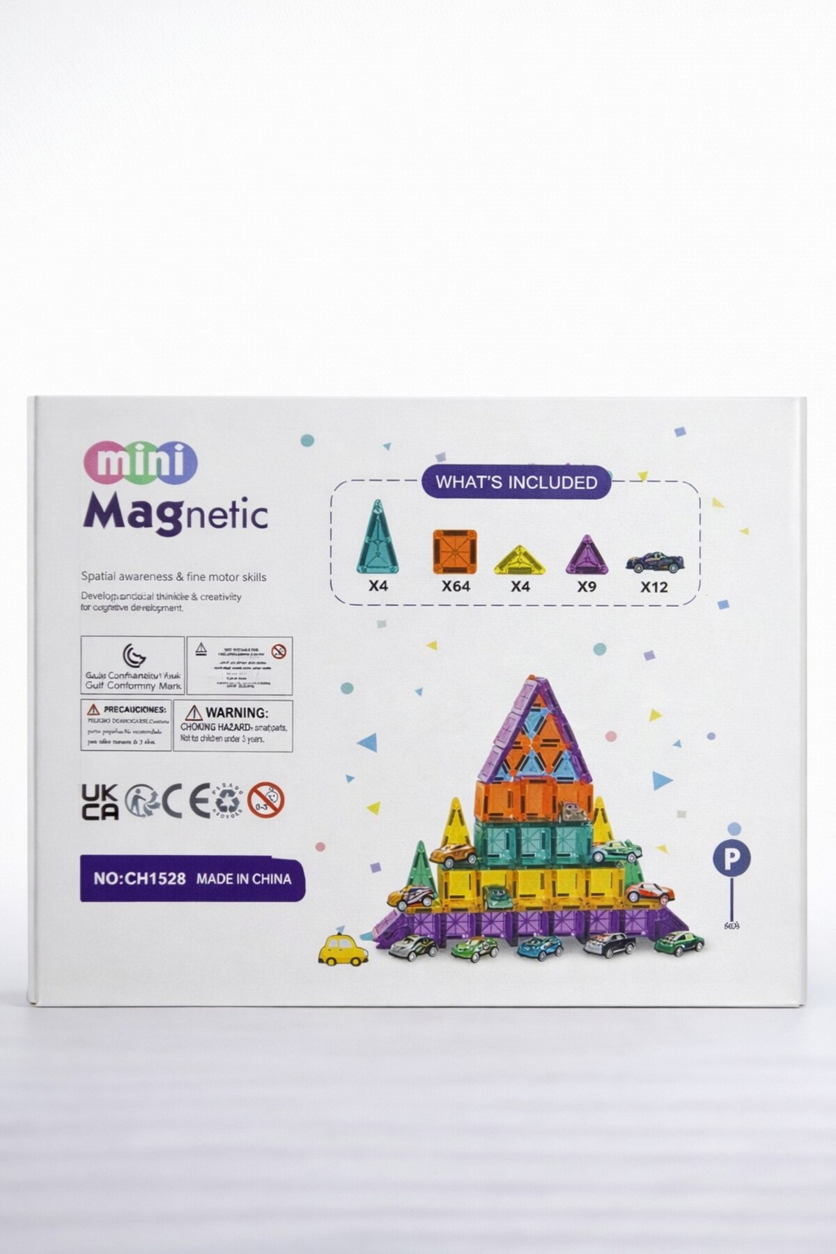 TOYFEST Magnetic Mini 93 Parça Manyetik Yapı Blokları 12 Arabalı Eğitici Oyun Seti - Kare Parça 3.75 CM fotoğrafı 3 (önizleme)