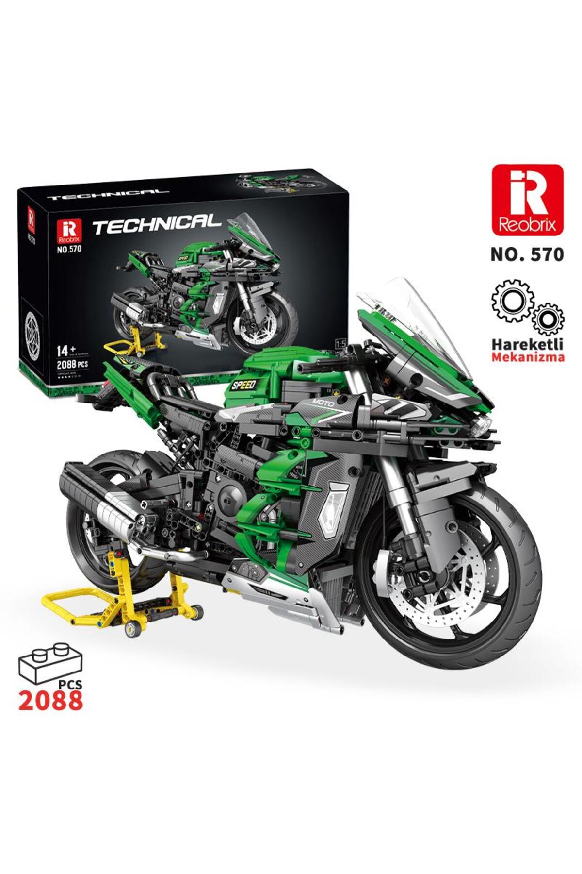 REOBRIX Technic 570 Ninja H2 Sx Se Motor Creative Building Block
