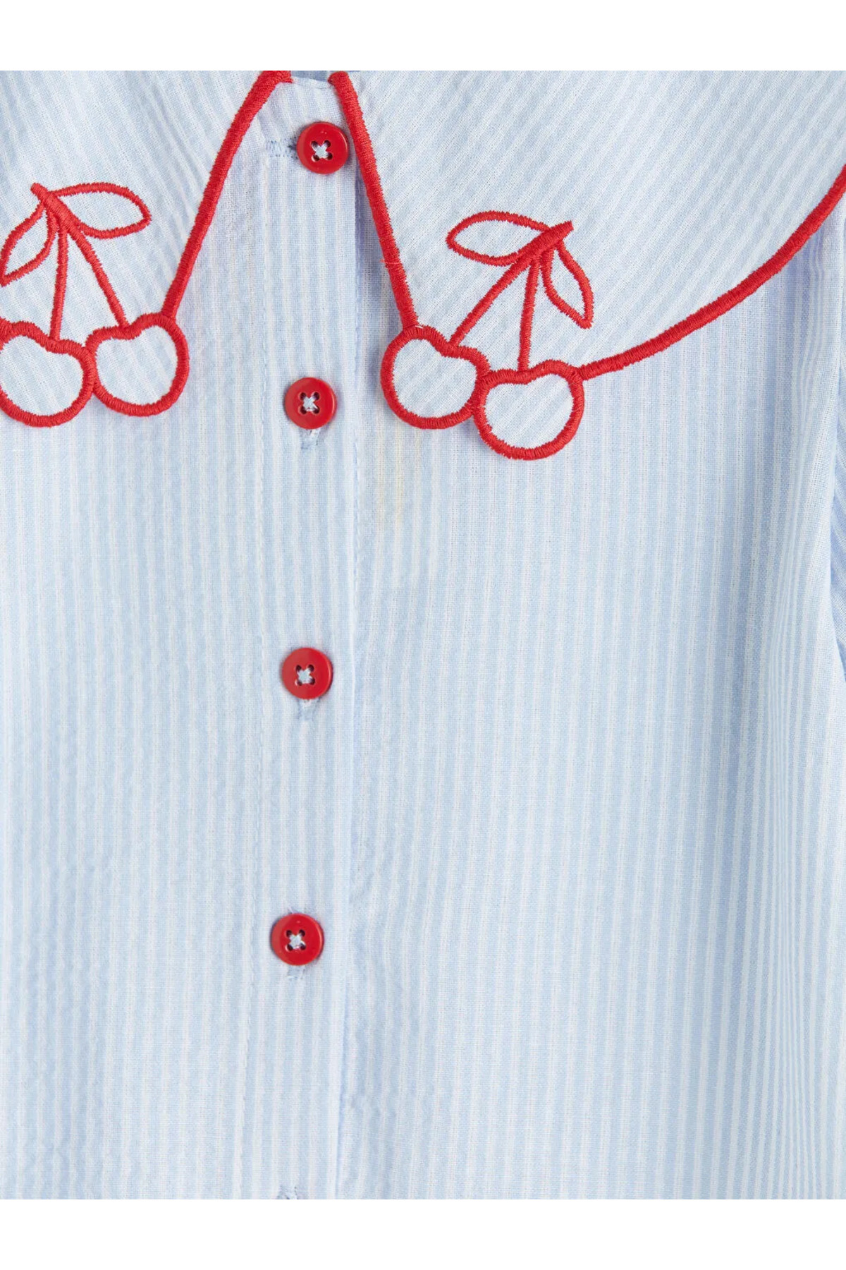 LC Waikiki LCW Kids Mavi Bebe Yaka Kız Çocuk Gömlek fotoğrafı 3 (önizleme)