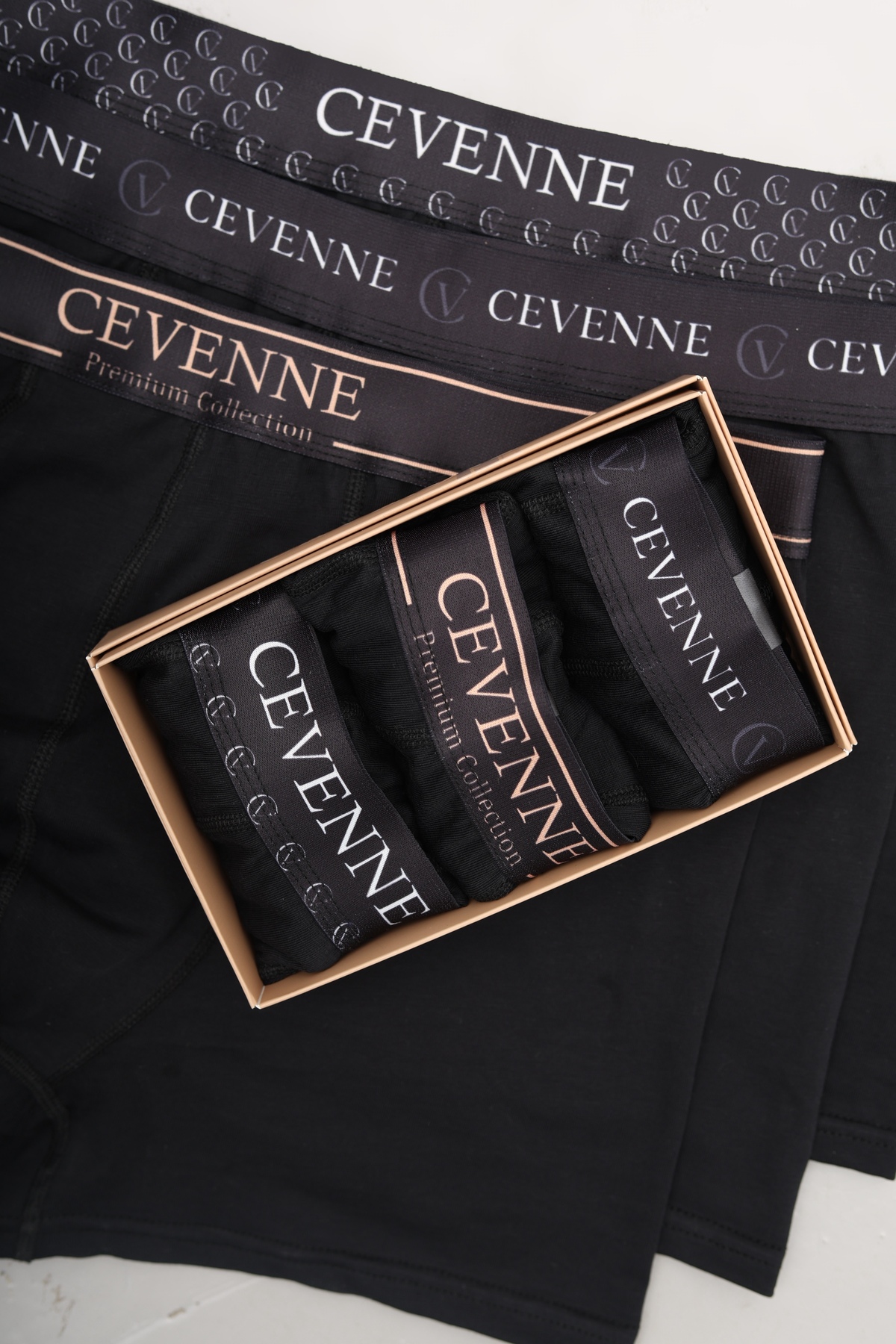 CEVENNE Men's Black Boxer 95% Cotton Premium Elastic Waistband