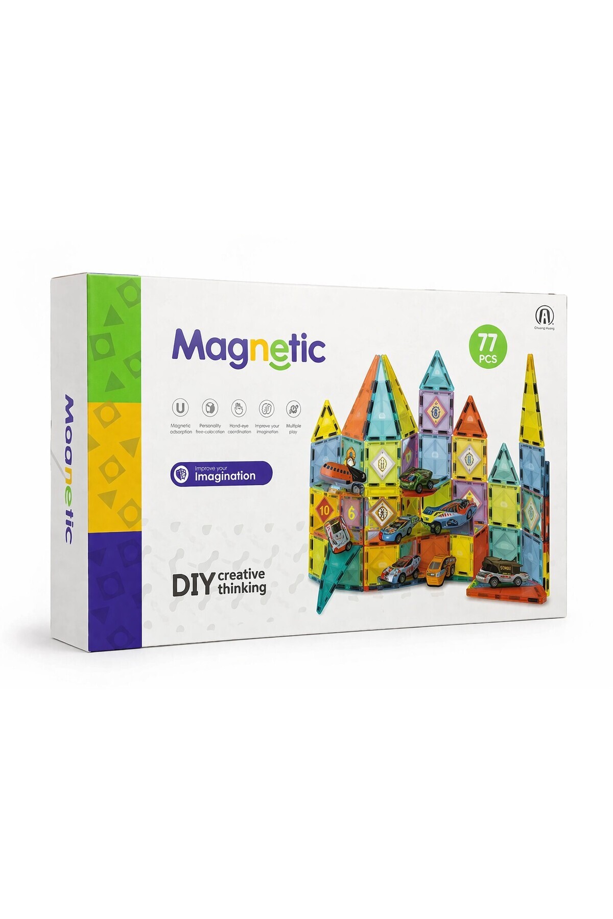 TOYFEST Magnetic 77 Parça Manyetik Yapı Blokları Eğitici Zeka Oyunu Montessori Seti Mini Kare Parça 5.5 CM fotoğrafı 2 (önizleme)