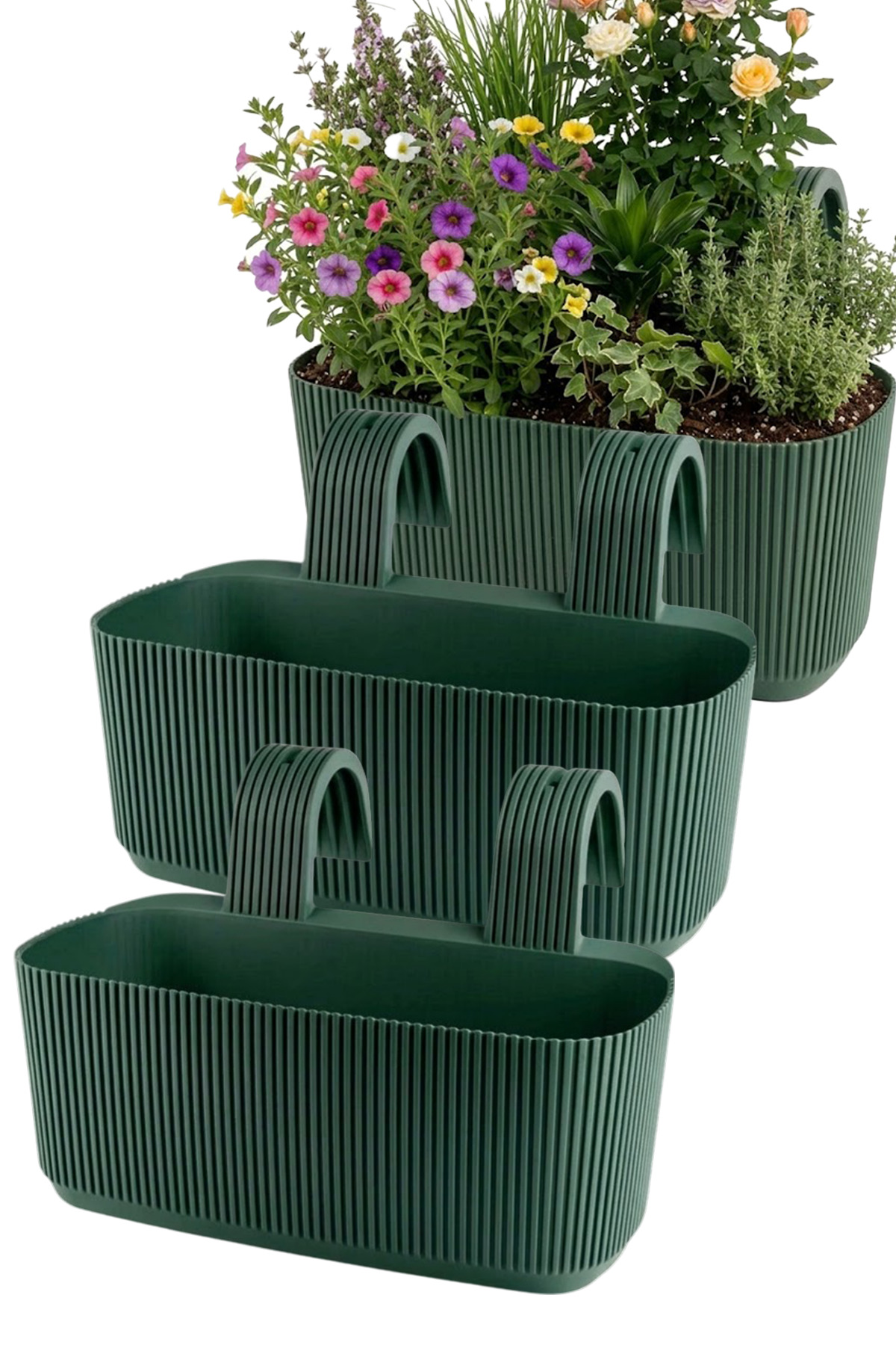 3.2 Liter 3 Pieces Hanging Balcony Pot