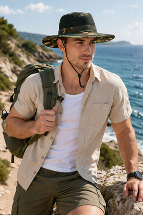 Ritagarcia Unisex Safari Şapka - Fileli Güneş Koruyucu Outdoor Avcı Balıkçı Ş...