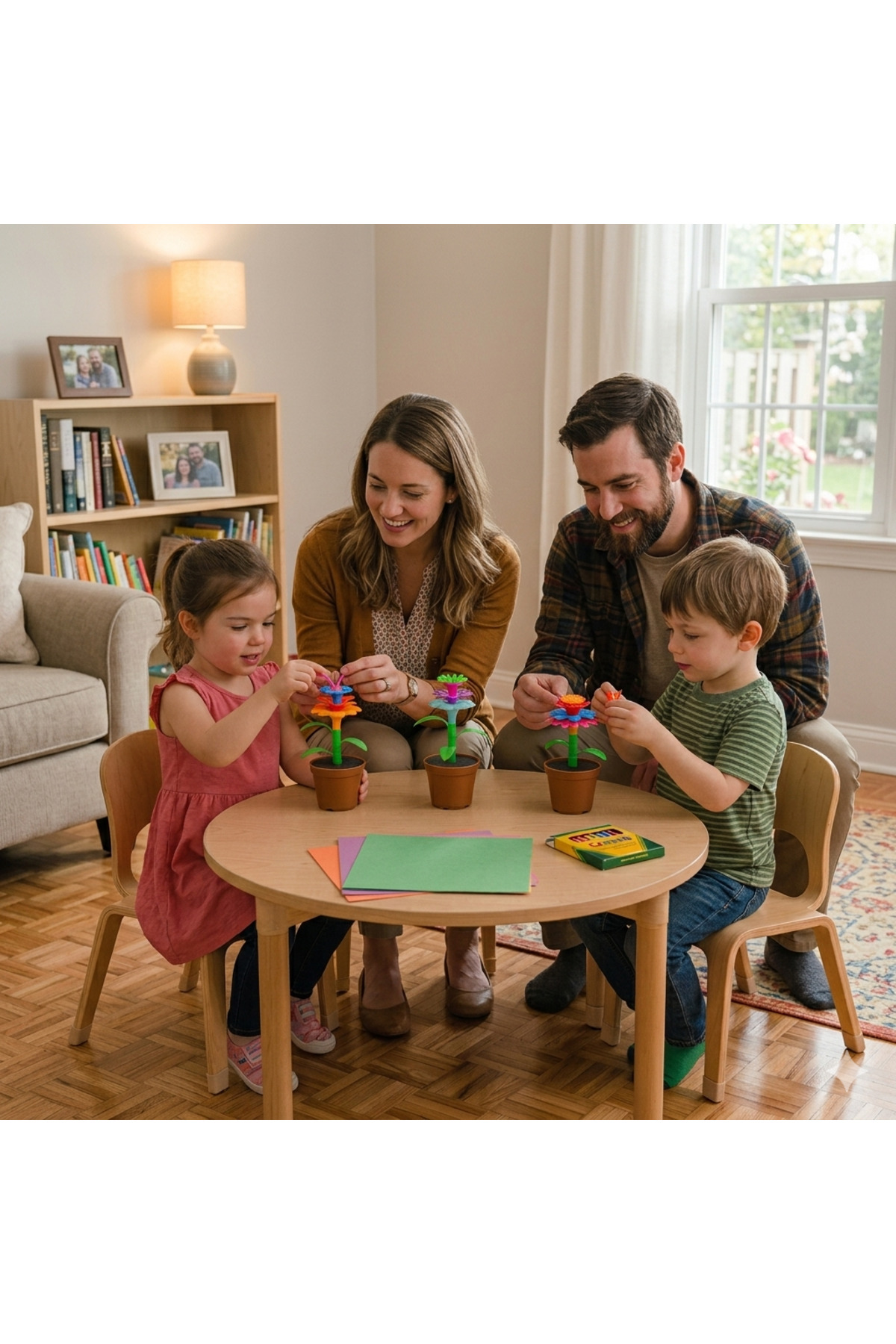 toysmilla Saksı Çiçek Bahçesi Oyuncagı Montessori Okul Öncesi +3 Yaş Yapım Seti Bul Tak Blok Eğitici fotoğrafı 2 (önizleme)