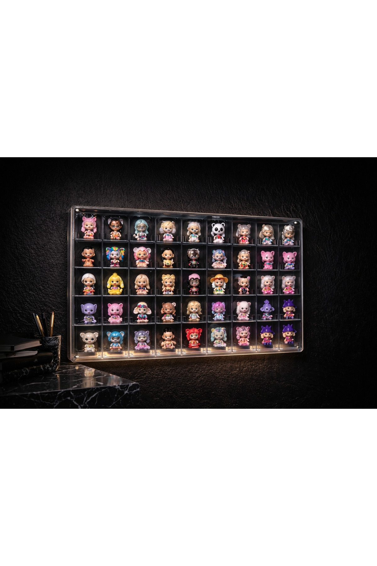 MASTERPOL Kapaklı şeffaf 50li sergileme rafı mini figür miniş yapi taşı lego bricks bloks uyumlu standı fotoğrafı 2 (önizleme)
