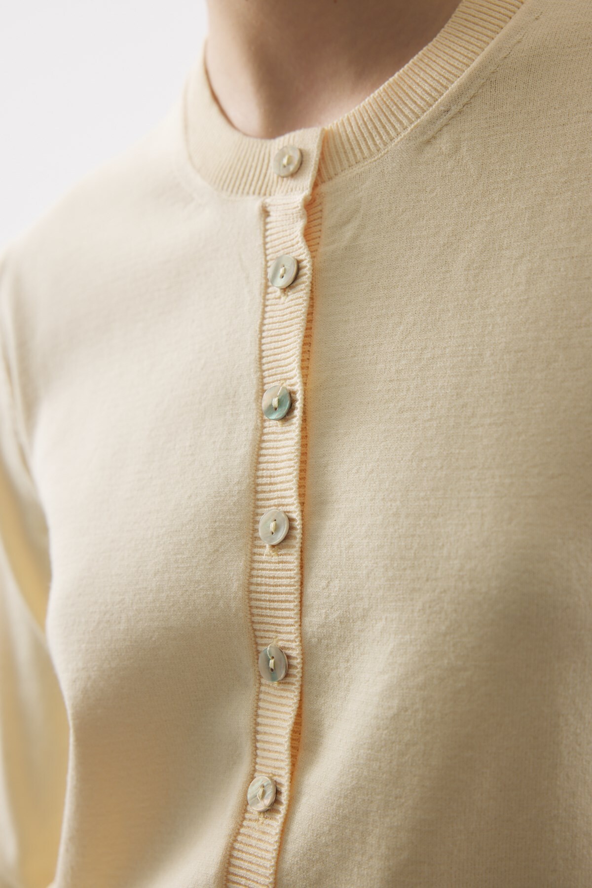 Zeyyen  BEL İPLİ MERSERİZE TRİKO HIRKA SARI - Görsel 4