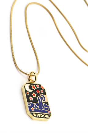 Gold Renk &Ccedil;elik Tarot Kolye