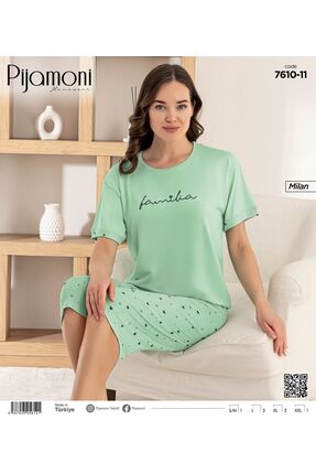 Pijamoni MİLAN KISA KOL KAPRİLİ PİJAM TAKIMI