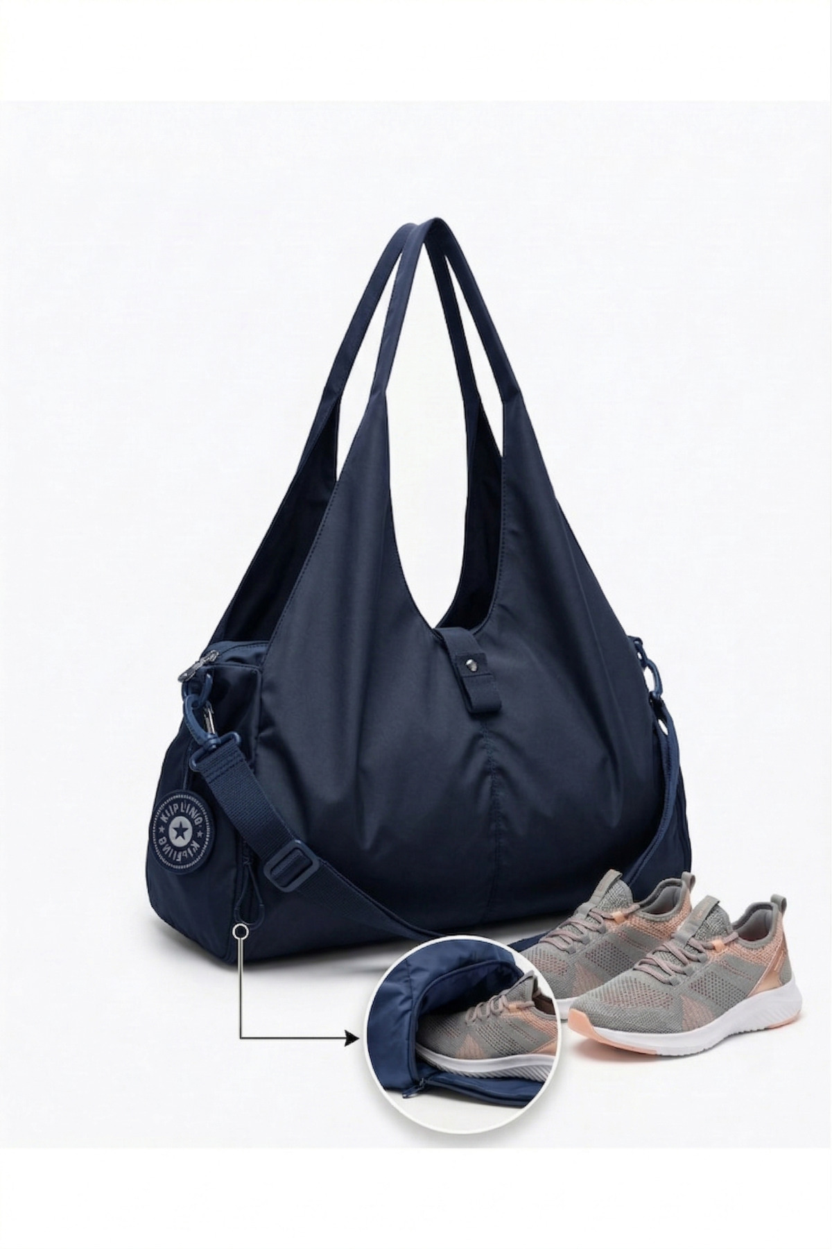 MAC BLOOM  Ayakkabı Bölmeli Suya Dayanıklı Ultra Hafif Omuz Askılı Spor ve Seyahat Çantası - Görsel 4