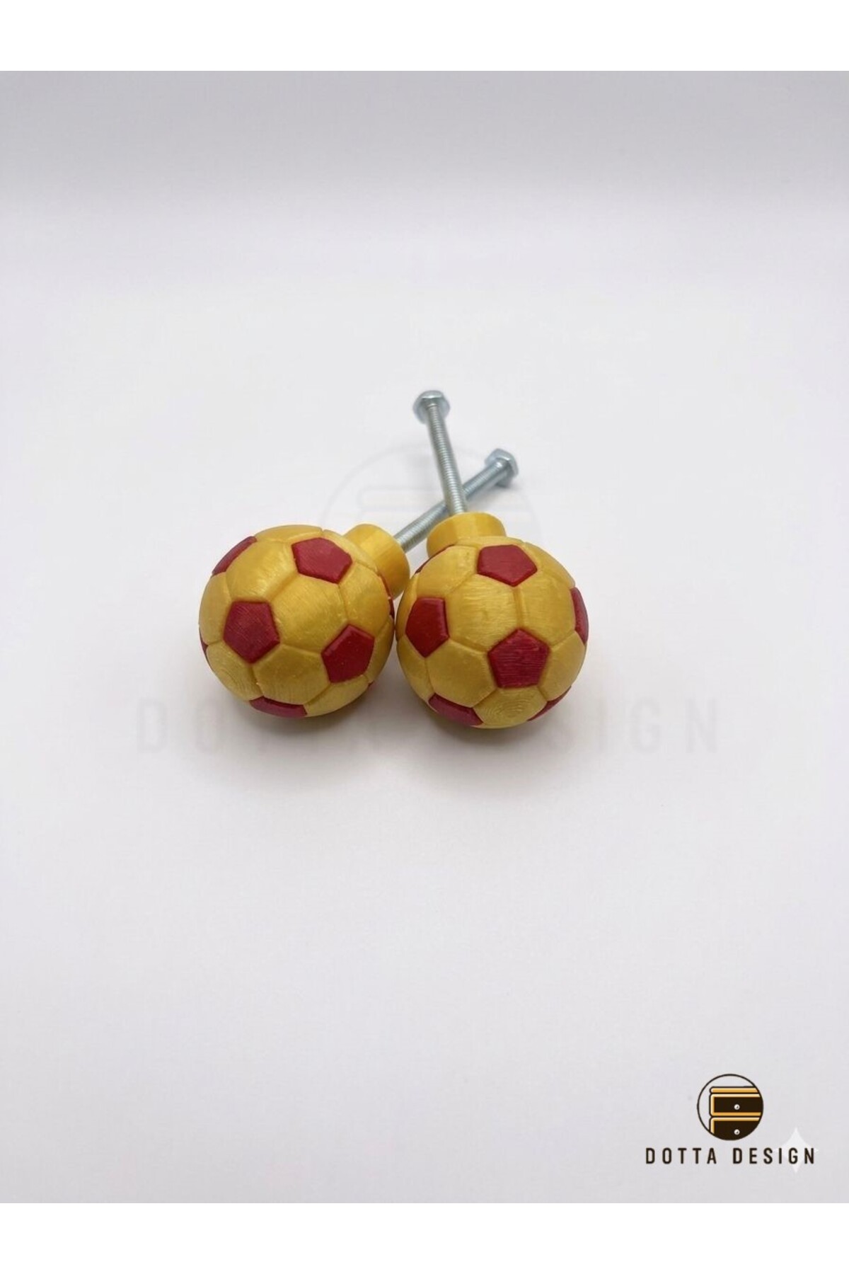 Dotta Design Çocuk Odası Kulpları - Sarı Kırmızı Futbol Topu Kulp (Tekli) fotoğrafı 4 (önizleme)