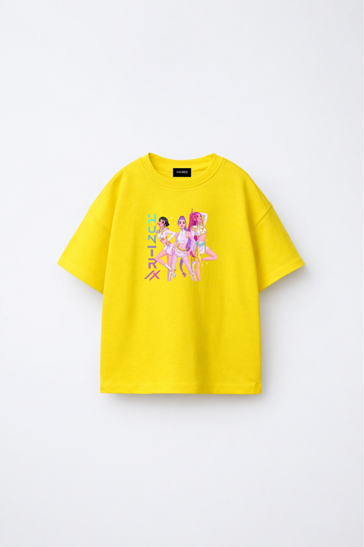 Kpop Demon Hunters Huntrix Zoey Rumi Mira Printed Oversize 100% Cotton Short Sleeve Girls T-Shirt