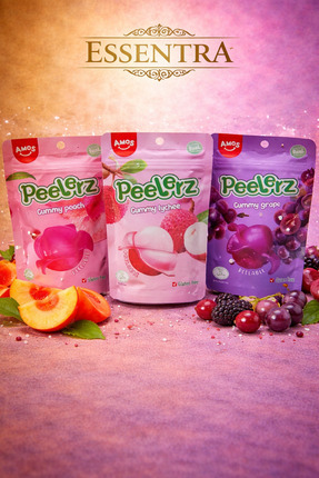 Essentra Home Amos Peelerz Soyulabilir Jelibon Şeker 3’lü Paket (Şeftali, Liç...