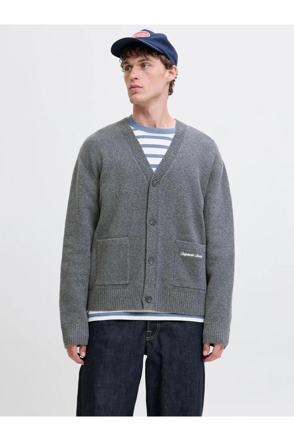 ژاکت مردانه گشاد جک جونز مدل Norrebro کد 12282732 جک اند جونز ژاکت کشی Jack & Jones