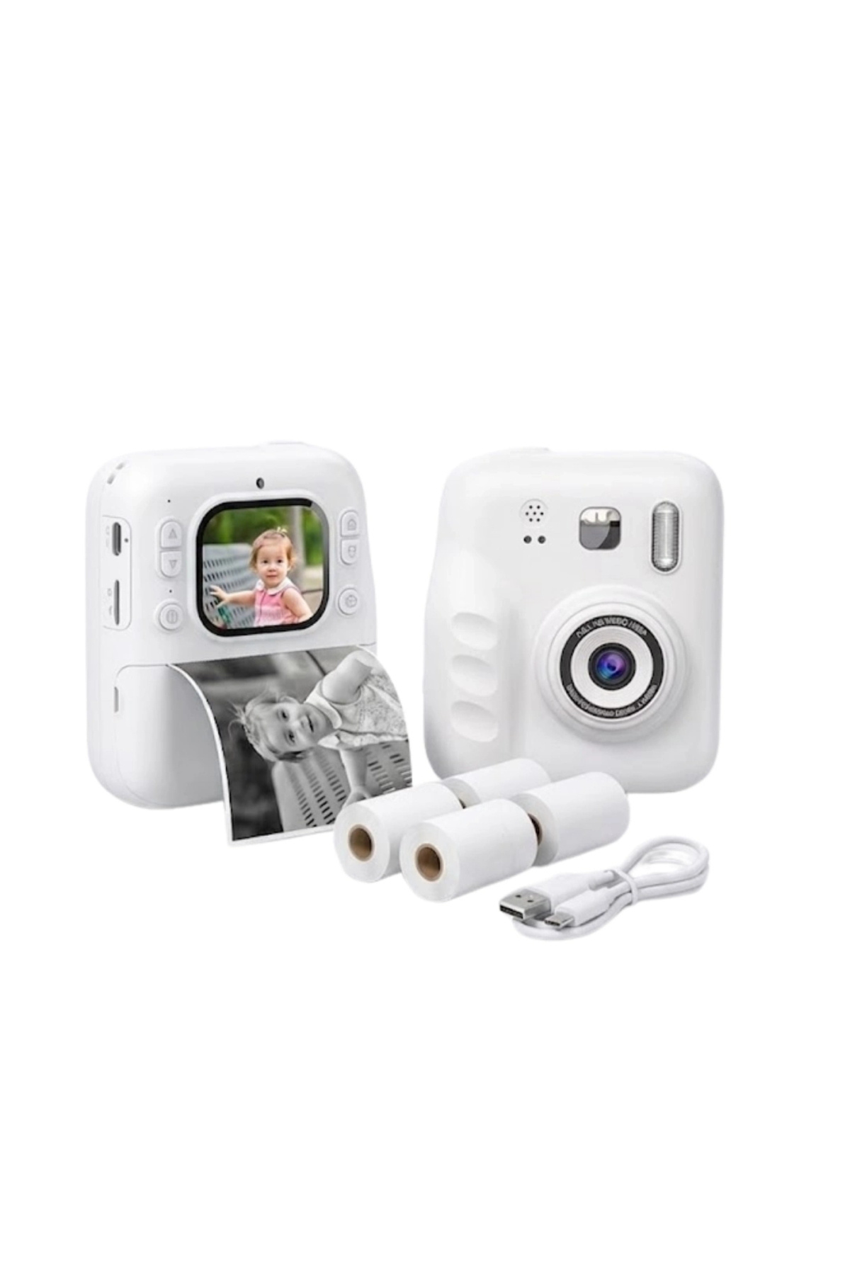 Epilons Mini Çocuk Fotoğraf Makinesi Baskı Özellikli Video Çekim 4 Kağıt Rulo Hediyeli fotoğrafı 4 (önizleme)
