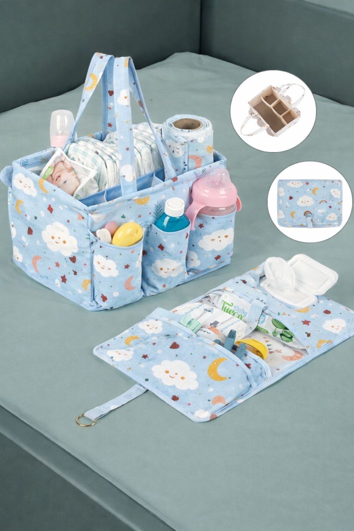 MorBebe Anne Bebek Bakım Çantası Organizeri I Taşınabilir Bakım Çantası 2 li Set fotoğrafı 2 (önizleme)