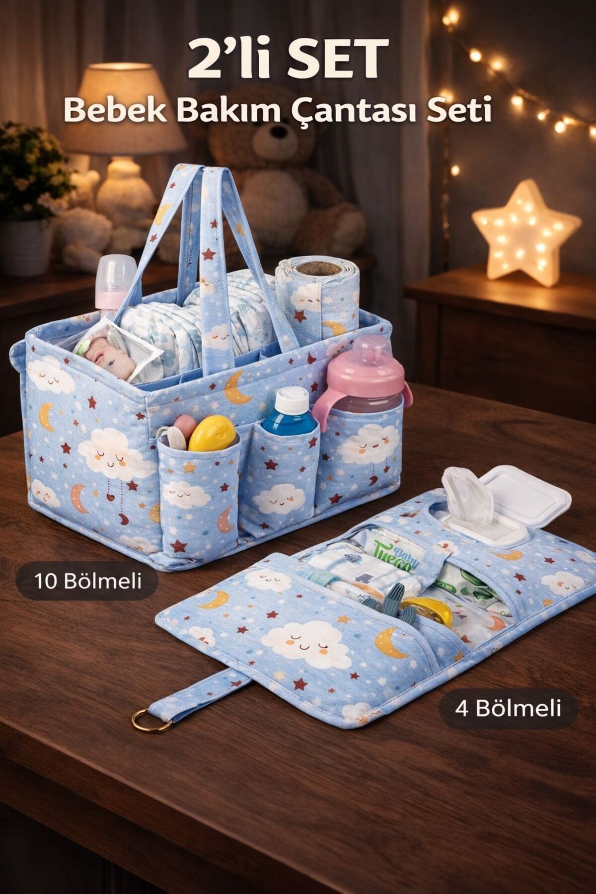 MorBebe Anne Bebek Bakım Çantası Organizeri I Taşınabilir Bakım Çantası 2 li Set fotoğrafı 3 (önizleme)