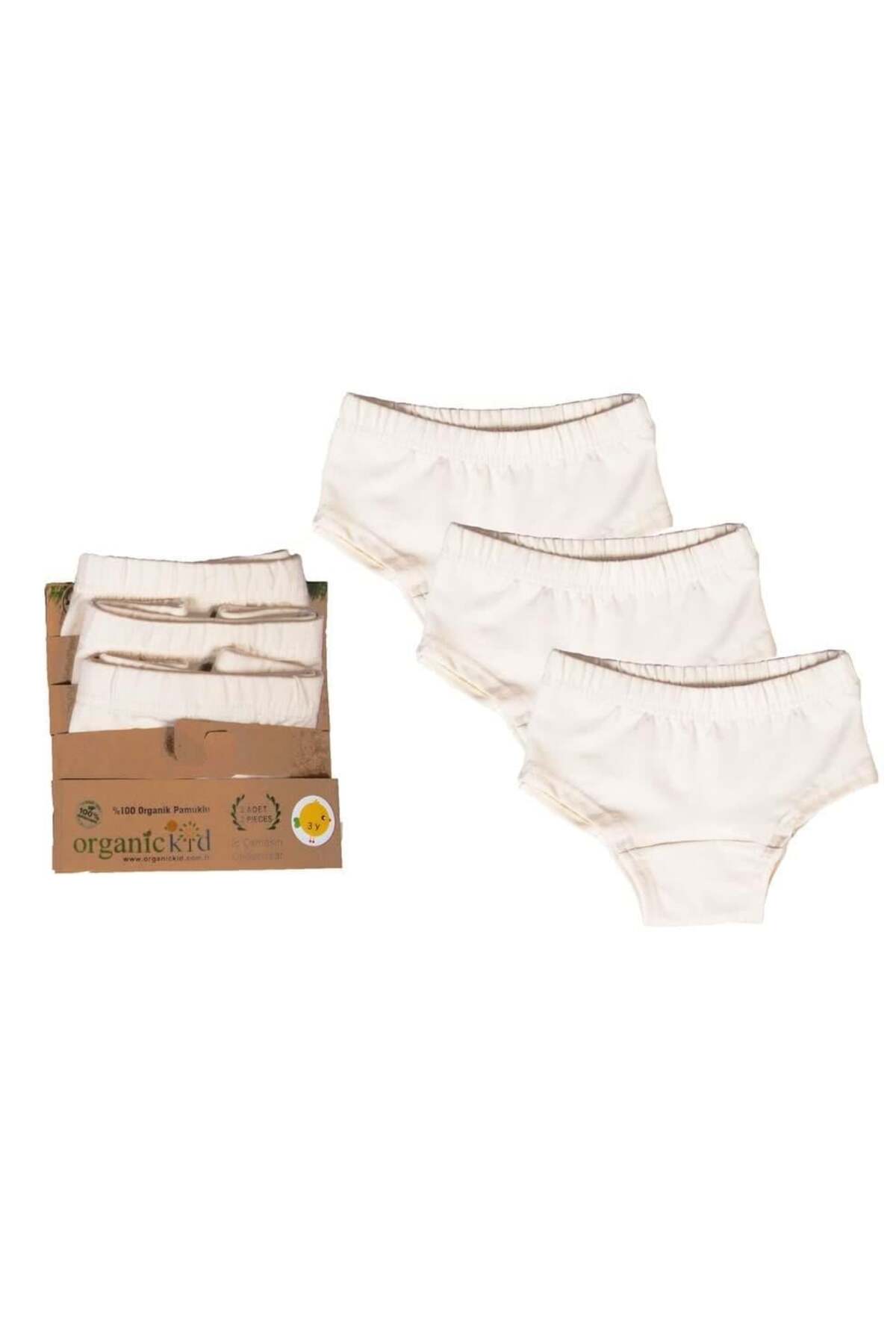 OrganicKid %100 Organik 7 Yaş Lyc. Süprem 3'lü Kız Iç Çamaşır Set Boxer fotoğrafı 2 (önizleme)