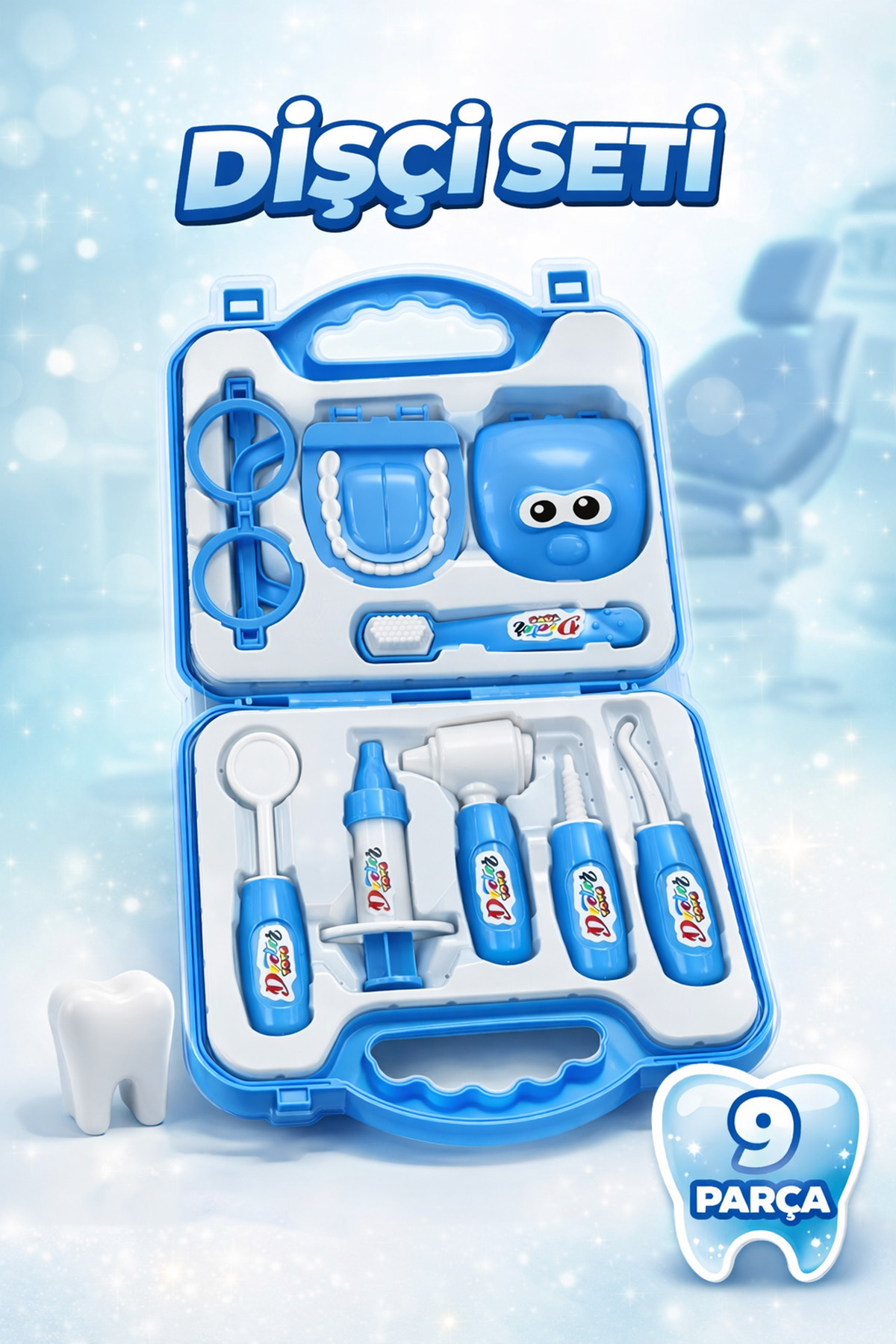 TYTD035 DEX410/410Rヘビーデューティーヒンジピンセット絶版希少 M&H Çantalı Oyuncak Dişçi Seti – 9 Parça Mavi Doktor Seti