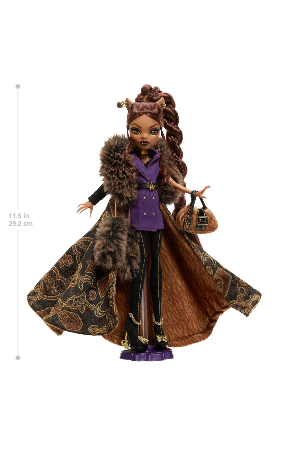 MONSTER HIGH Clawdeen Wolf House of Wolf bebek, Şık kabanı ve özel aksesuarlarıyla JDR66 fotoğrafı 3 (önizleme)