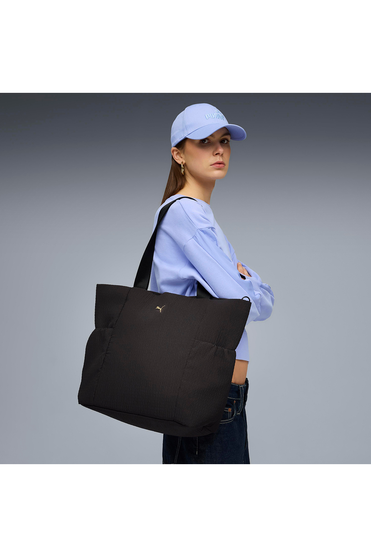 Puma Up Shopper Kadın Siyah Günlük Stil Omuz Çantası 09217801 görsel 3