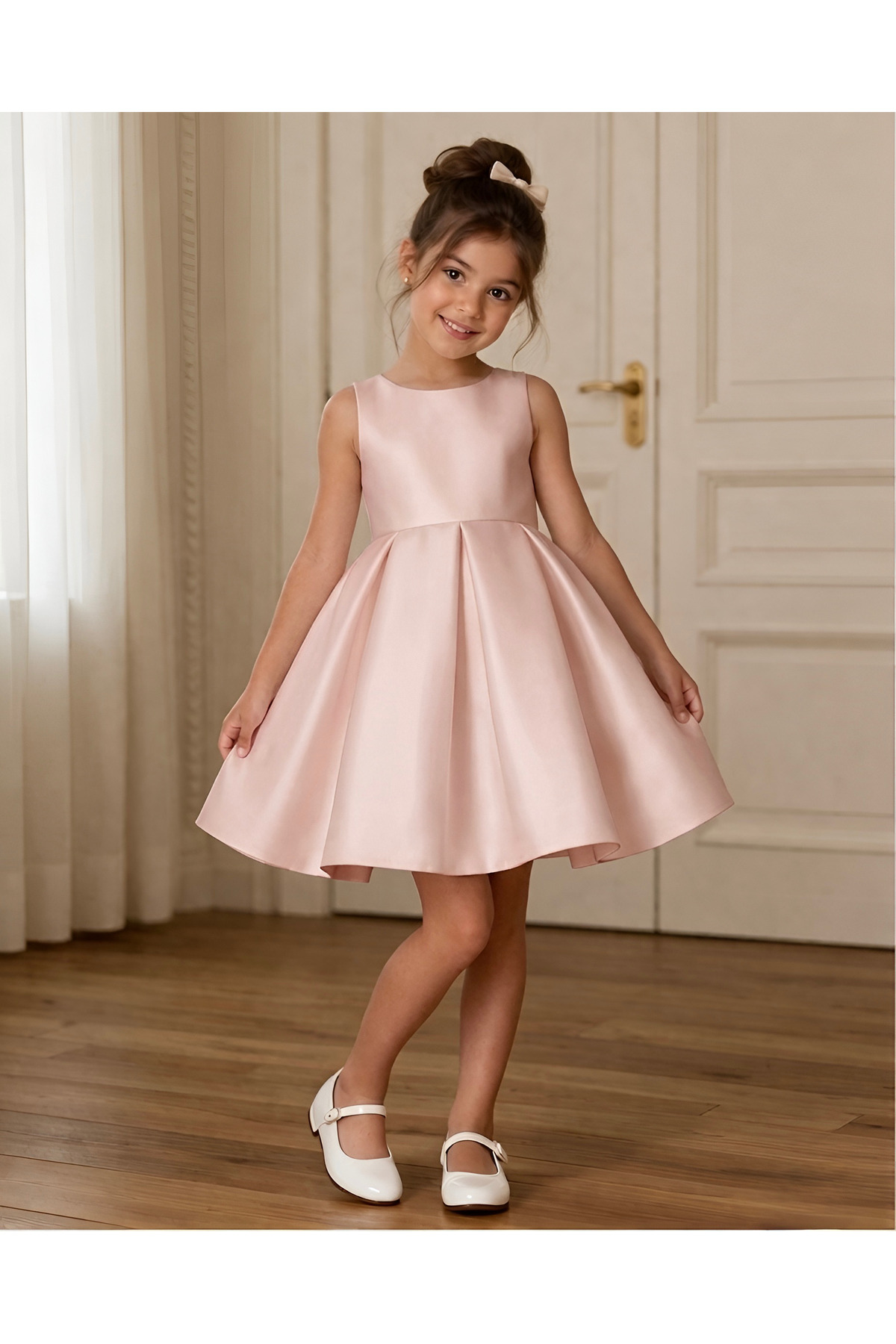 Asel Kids KIZ ÇOCUK PAMUK ASTARLI FİYONK DETAYLI MEZUNİYET ELBİSESİ