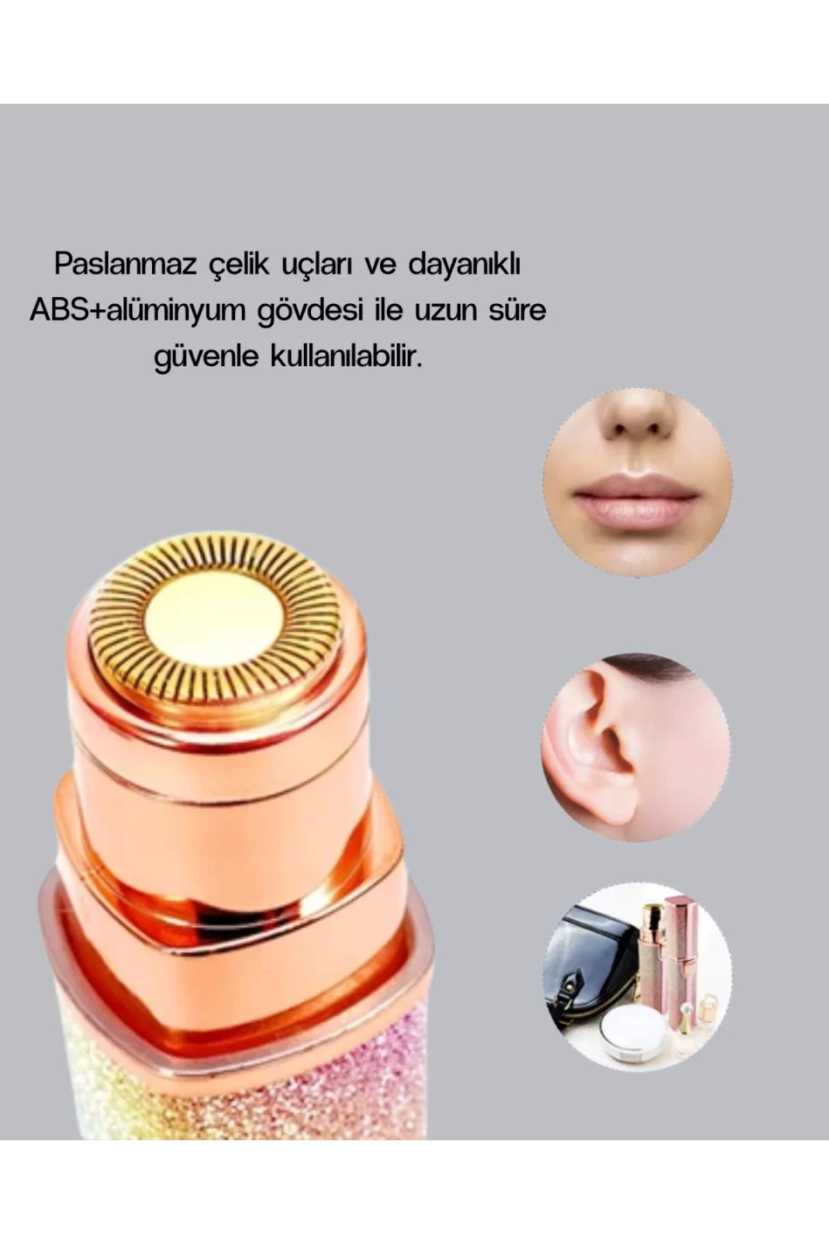 Şarjlı Mini Yüz ve Kaş Epilatörü – Ağrısız ve Hassas Temizlik İthalat — DRBRPS-DRBTK-XUCZZZSİMLİ2İN1YÜZKAŞ — تصویر 4 از 5