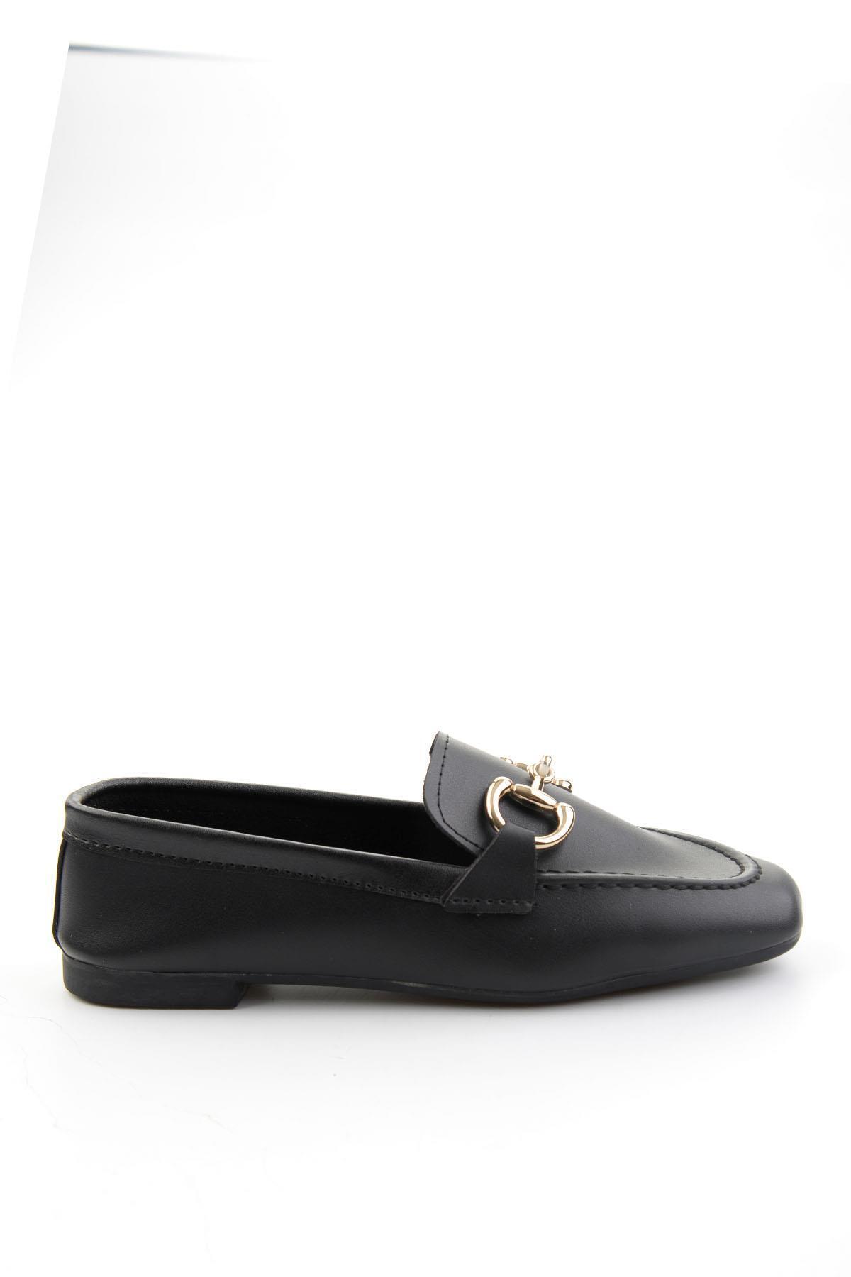 Bambi Siyah Kadın Loafer Ayakkabı K01360060009 görsel 2