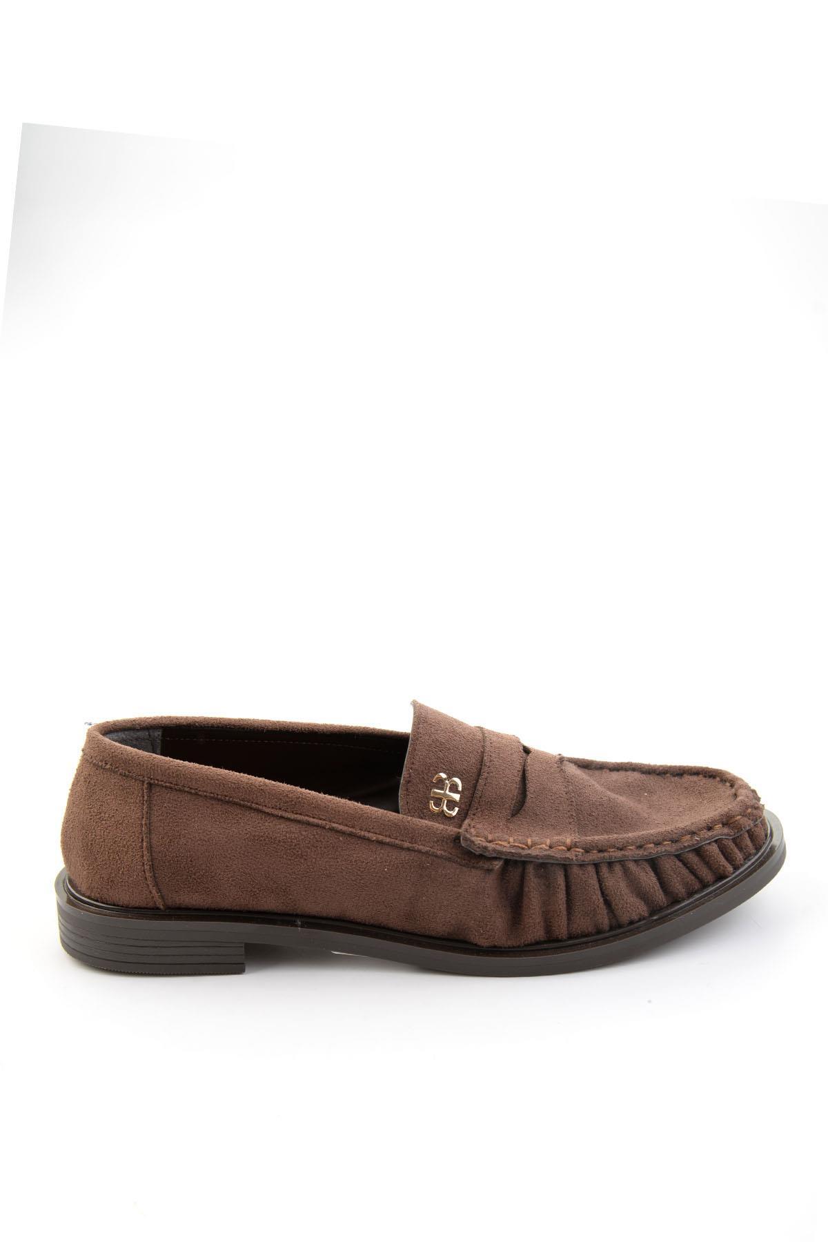 Bambi Kahve Kadın Loafer Ayakkabı K01503728372 görsel 2
