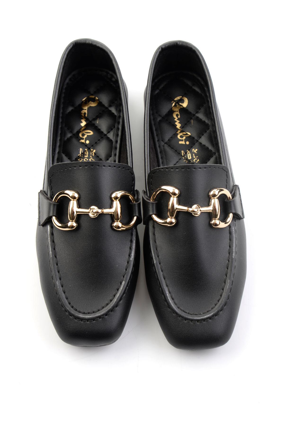 Bambi Siyah Kadın Loafer Ayakkabı K01360060009 görsel 5