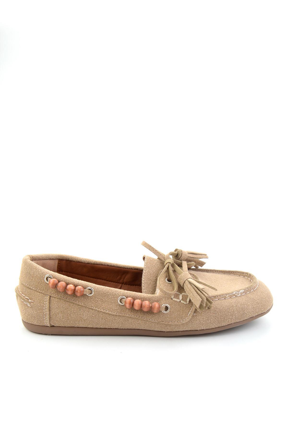 Bambi Bej Kadın Loafer Ayakkabı K01936070072 görsel 2