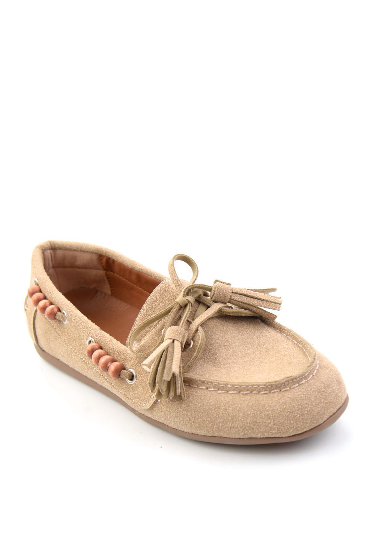 Bambi Bej Kadın Loafer Ayakkabı K01936070072 görsel 3