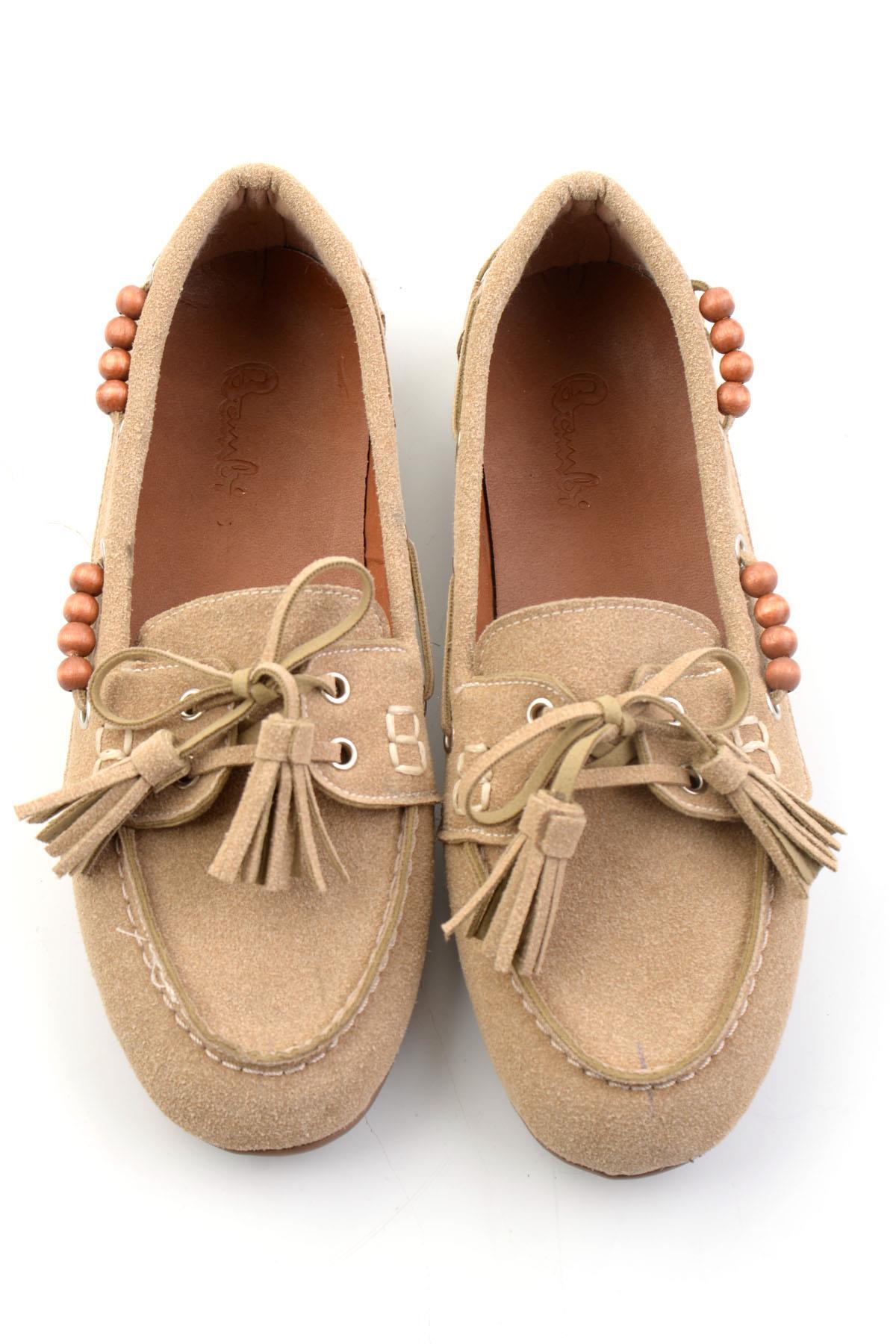 Bambi Bej Kadın Loafer Ayakkabı K01936070072 görsel 5