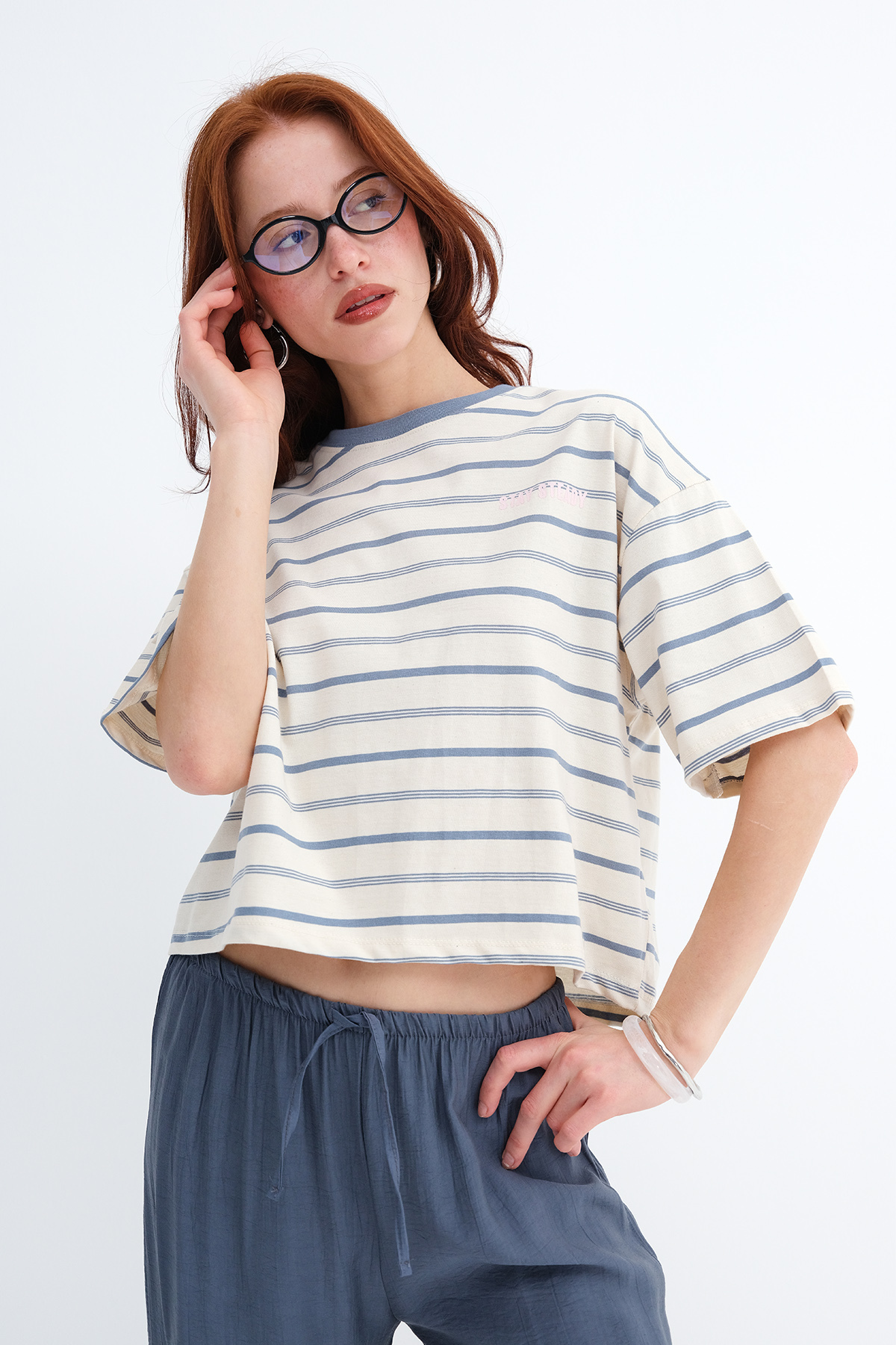 Crew Neck Striped T-shirt P10677