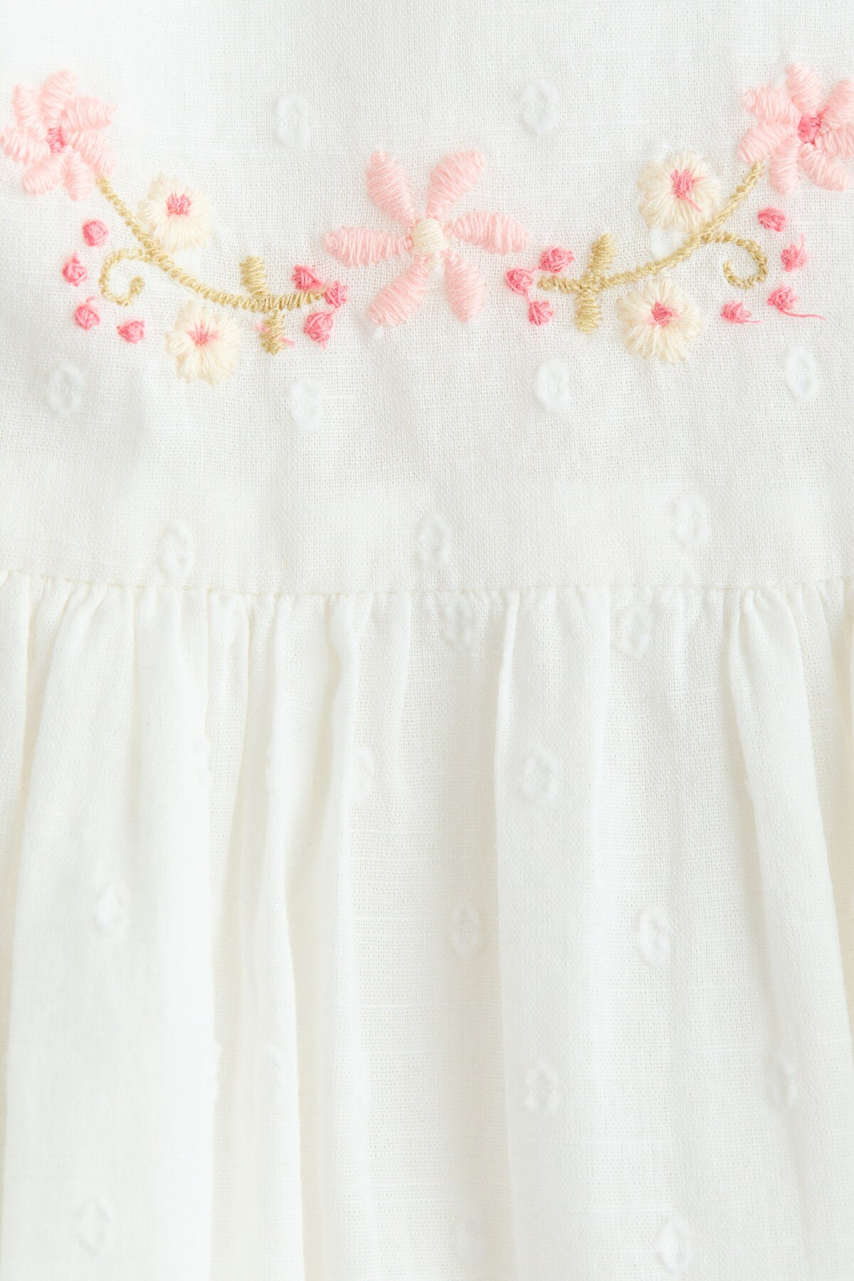 H&M Pamuklu ve İşleme Detaylı Elbise fotoğrafı 5 (önizleme)