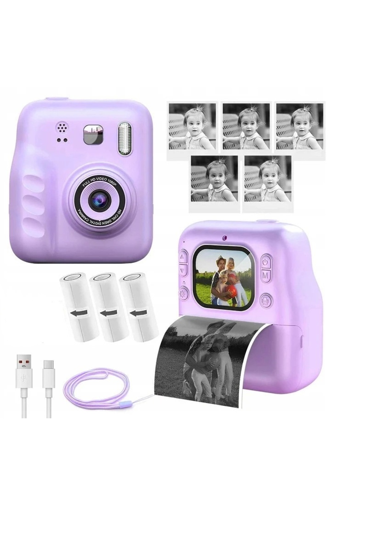 WiderMarkt Anında Baskı Kamera - Printer Kamera 2.0 IPS Ekran / Fotoğraf ve Video Çekme / Eğitici Oyuncak fotoğrafı 2 (önizleme)
