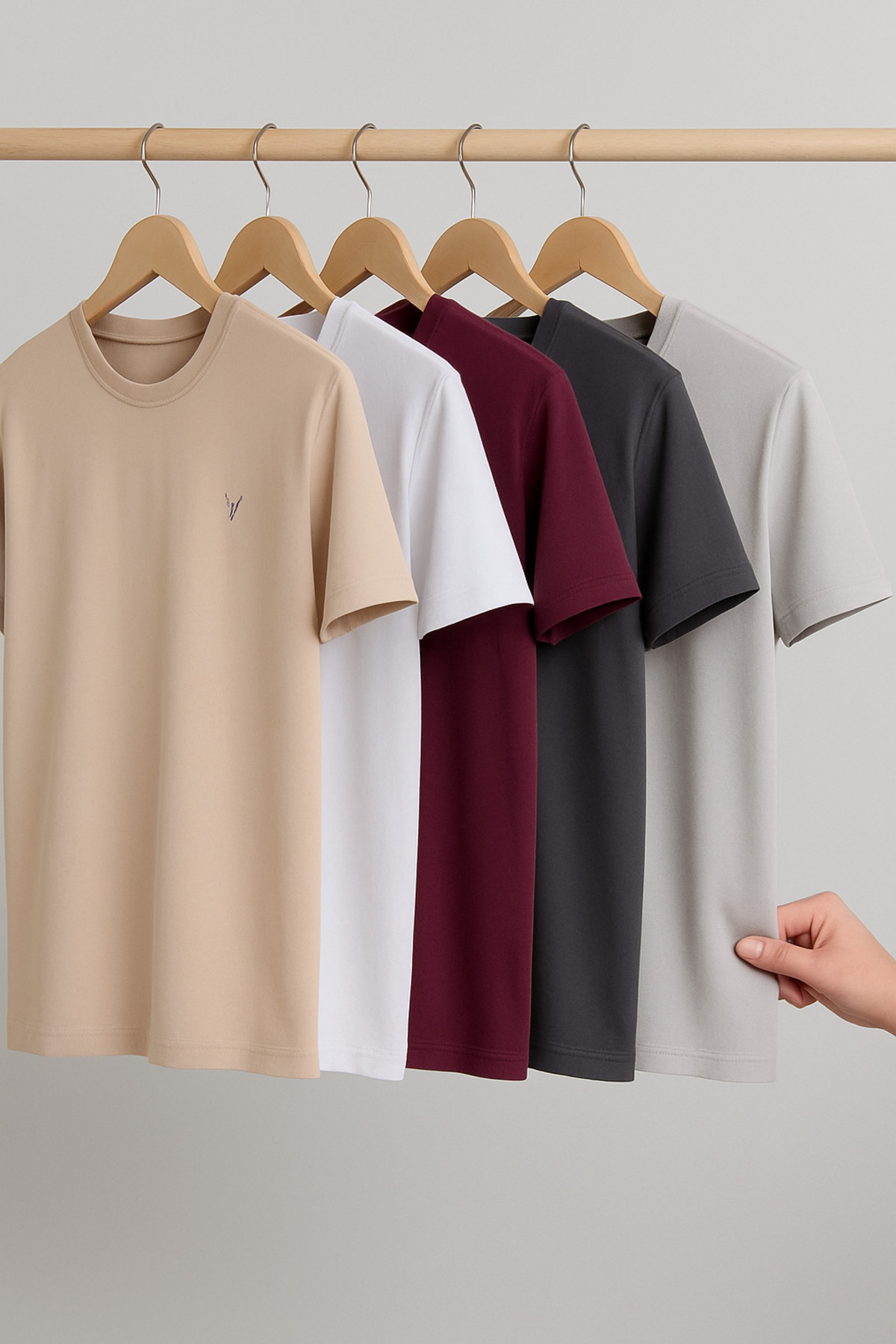 Men's Casual Summer Cotton Wide 5-Piece T-Shirt