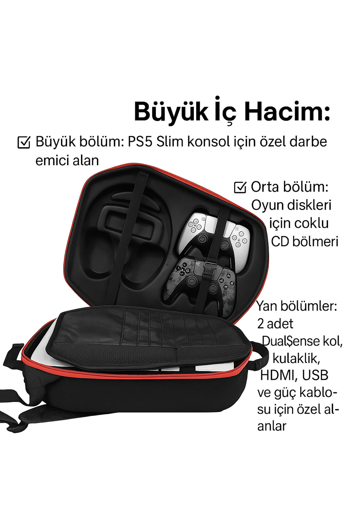 handanca Ps5 Slim CD ,Dijital Uyumlu Taşıma Su Geçirmez, Sert