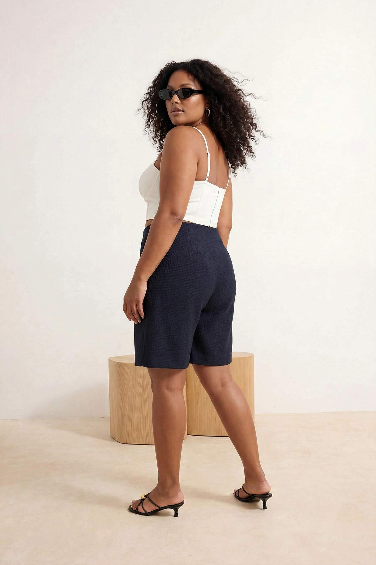 Trendyolmilla  Lacivert Mini Şort Etek Şort & Bermuda TBBSS26AP00041