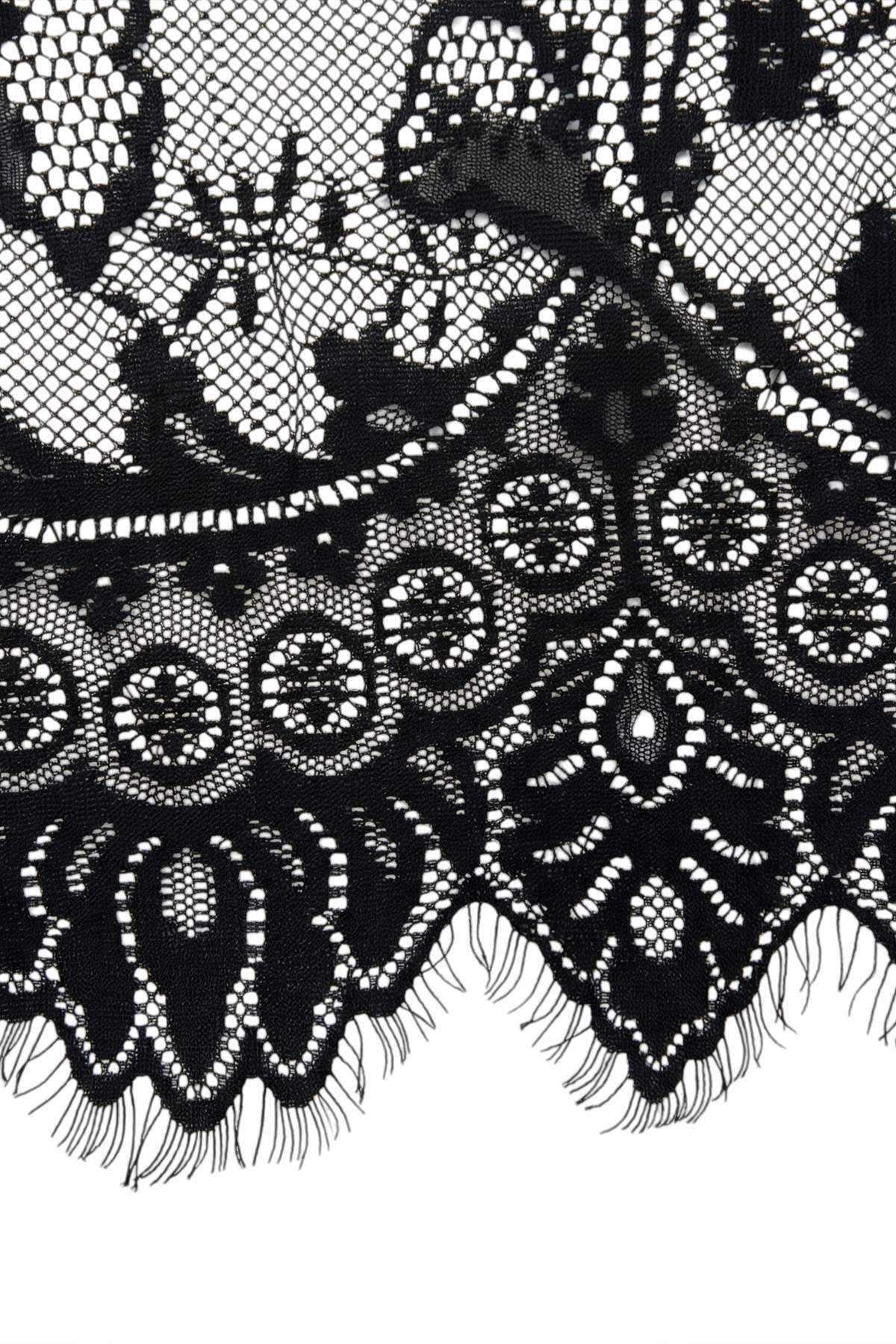 Trendyolmilla  Siyah Dantel Yandan Bağlamalı Transparan Örme Büyük Beden Pareo Etek TBBSS26AZ00043 - Görsel 10