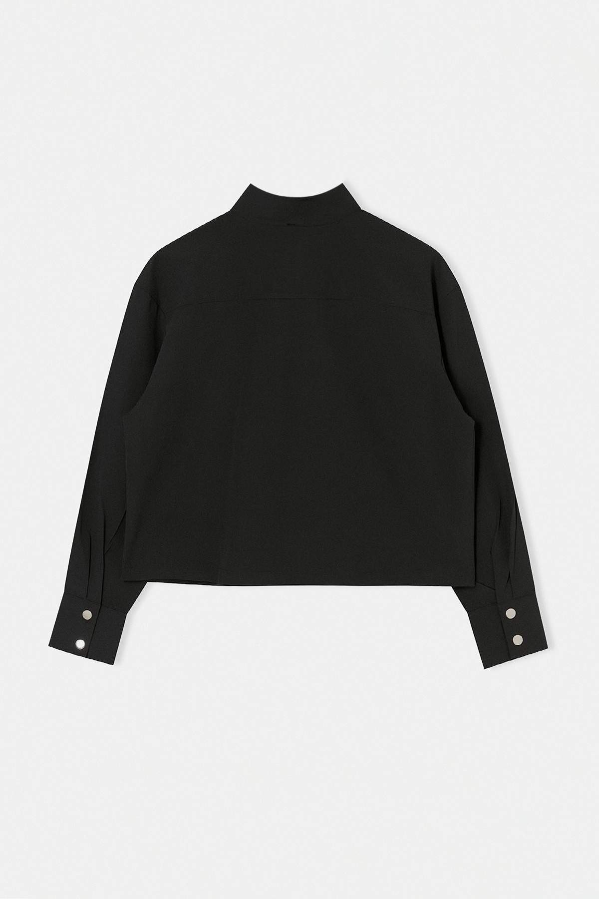 Trendyolmilla  Siyah Geniş Kalıp Fermuar Detaylı Dik Yaka Gömlek TWOSS26GO00183 - Görsel 6