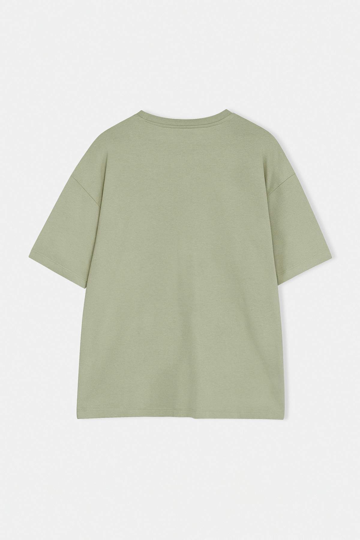 Trendyolmilla  Açık Haki Oversize/Geniş Kesim Nakışlı %100 Pamuk T-shirt TMNSS26TS00024 - Görsel 5