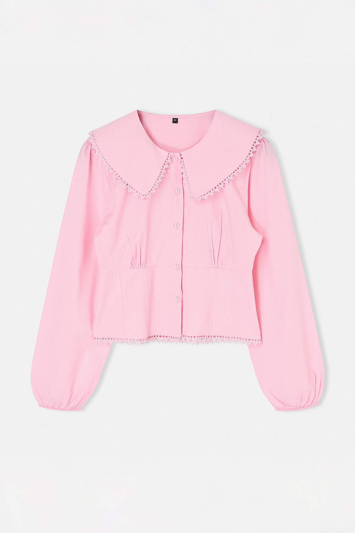 Trendyol Kollektion Rosafarbenes, tailliertes Lycra-Baumwoll-Popeline-Hemd mi...